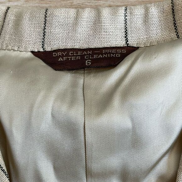 NWT vintage Ralph Lauren linen “Guaranteed to wrinkle” pinstripe dress size 6 - Picture 4 of 12